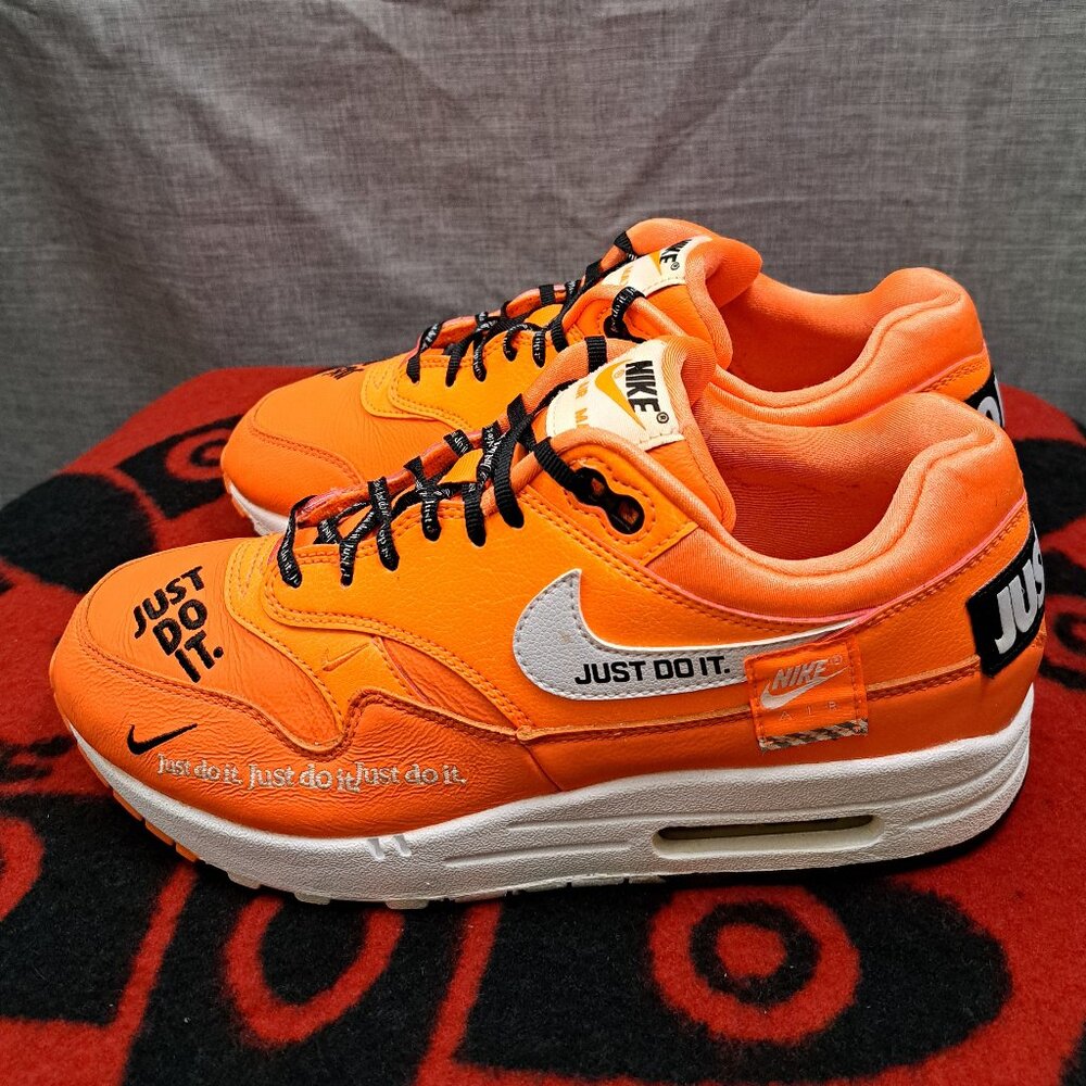 %NIKE SIZE 8 WOMAN 2018 AIR MAX 1 917691 800 JUST DO IT ORANGE DUNK A7